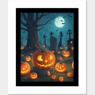 Pumpkin Cemetery Posters and Art